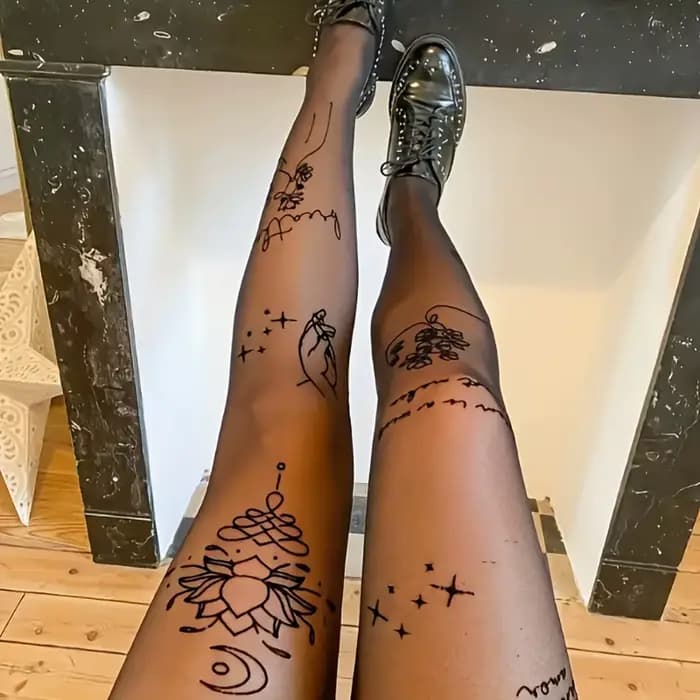 Collants transparents élégants pour femmes – Pantalon slim à imprimé floral