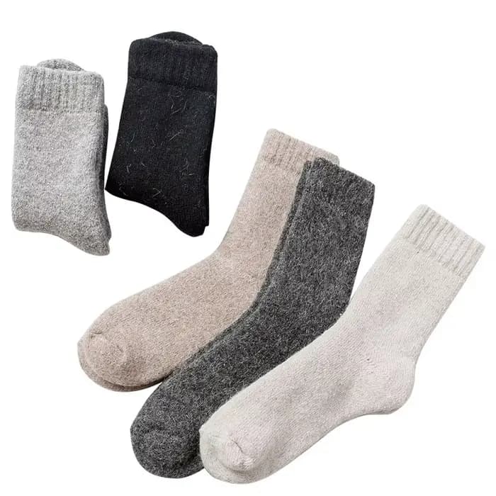Super plus épais solide chaussettes laine mérinos lapin