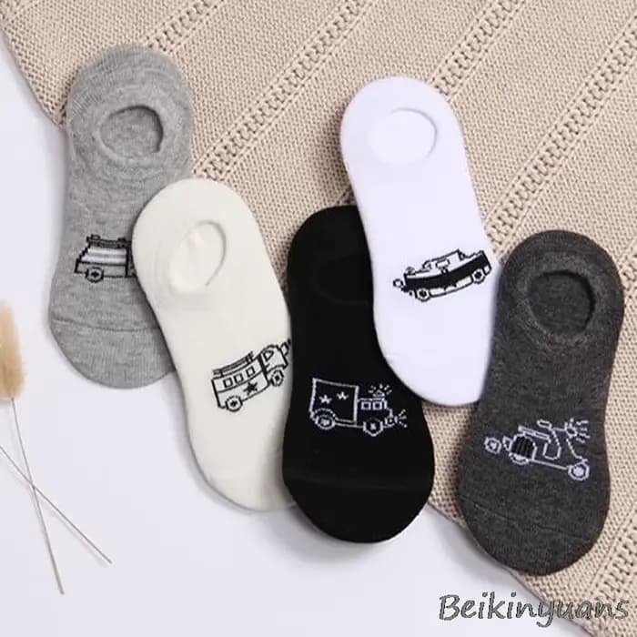Chaussettes de bateau invisibles pour enfants, dessin animé, garçons, filles, voiture, grands yeux, combinaison, printemps, été