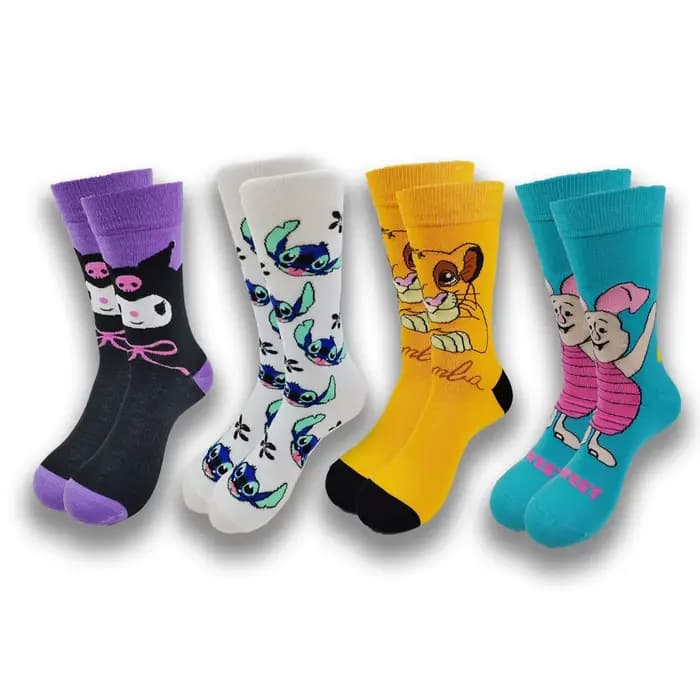 Chaussettes drôles d'anime de dessin animé pour hommes