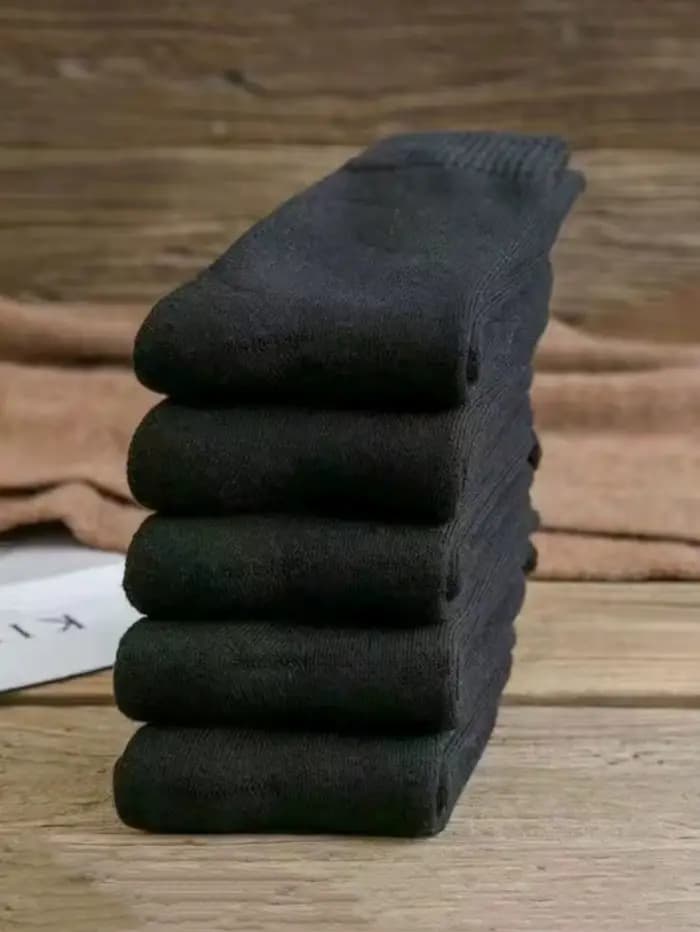5 paires de chaussettes d'hiver noires pour hommes