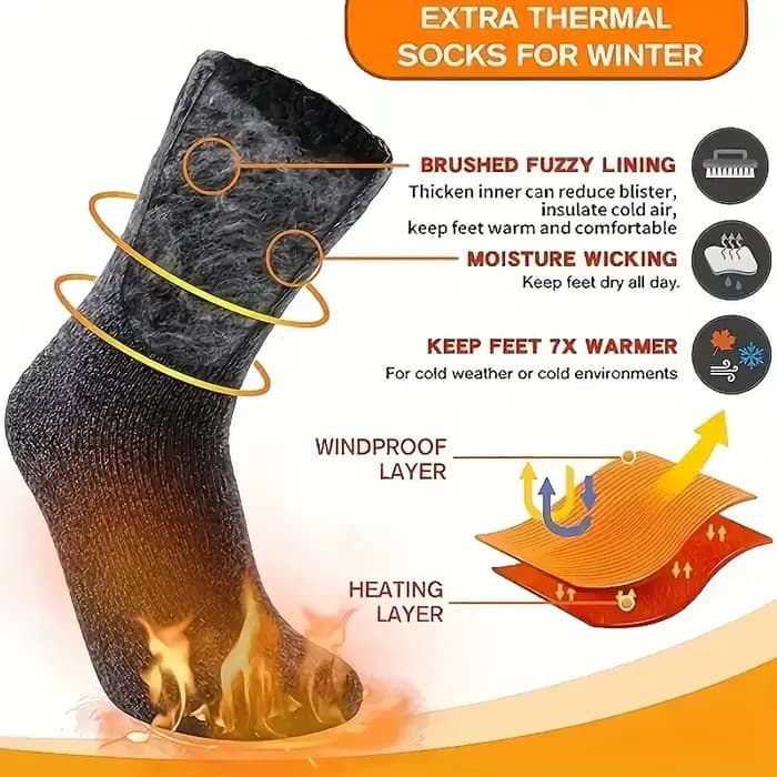 Chaussettes thermiques en coton pour femmes et grandes filles