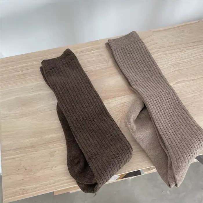 Tricot coton chaussettes longues femmes bas automne hiver chaud cuisse haute bas dames filles mode solide genou
