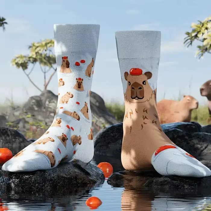 Drôle mignon Capibara coton équipage chaussettes unisexe femmes hommes mode Harajuku