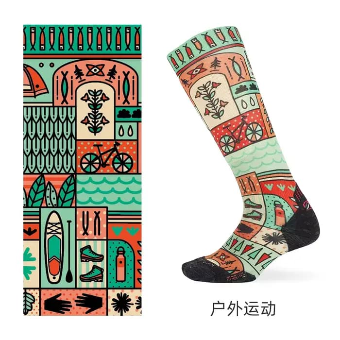 ZEALWOOD Chaussettes à motif en laine mérinos pour hommes et femmes