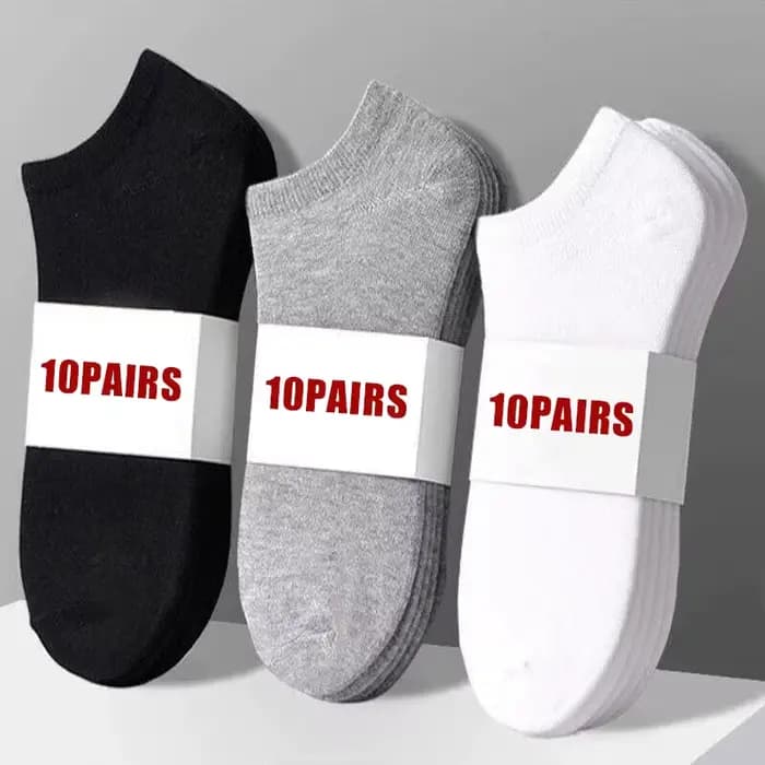 20 pièces/chaussettes pour hommes printemps été mince respirant doux Polyester coton chaussettes noir décontracté