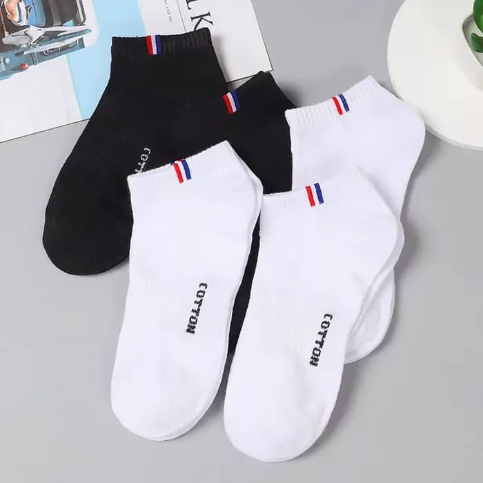 5/10 paires 1 Lot chaussettes hommes été mince Tube bas respirant blanc noir rayé cadeau Sport cheville