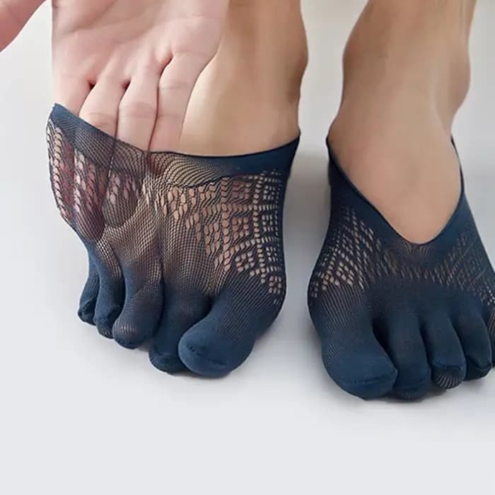 Chaussettes d'été à orteils en maille ajouré, absorbant la sueur, bateau, chaussettes courtes à la cheville, respirantes à cinq doigts