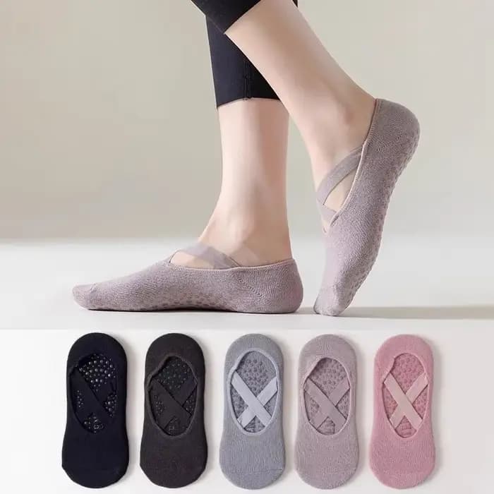 1 à 5 paires de chaussettes de yoga antidérapantes pour femmes