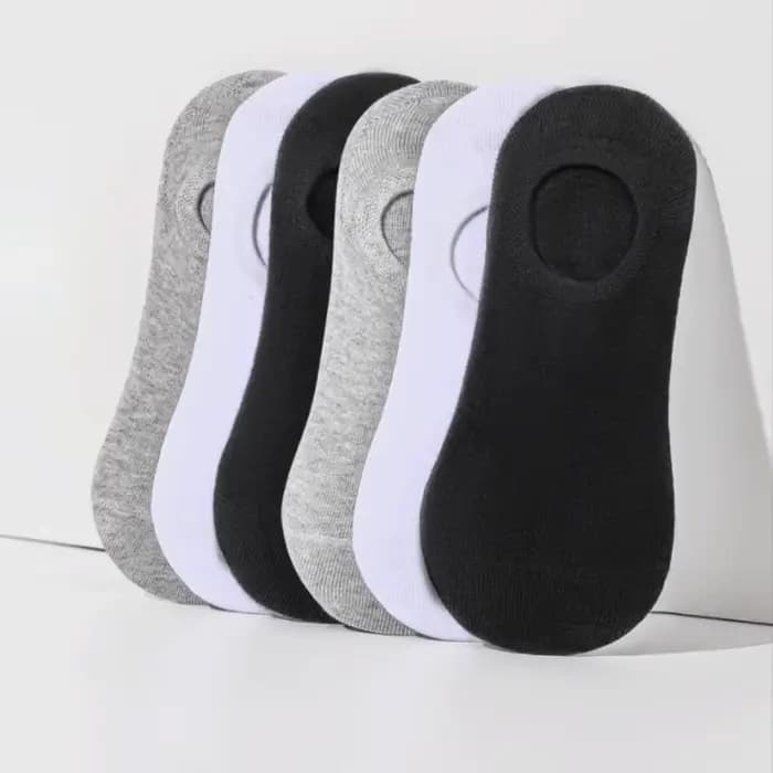Chaussettes courtes pour hommes, No Show, coupe basse, cheville, coton, fines, noir, blanc, Multipack, antidérapantes, Silicone, été, respirantes, invisibles, 5 paire/lot