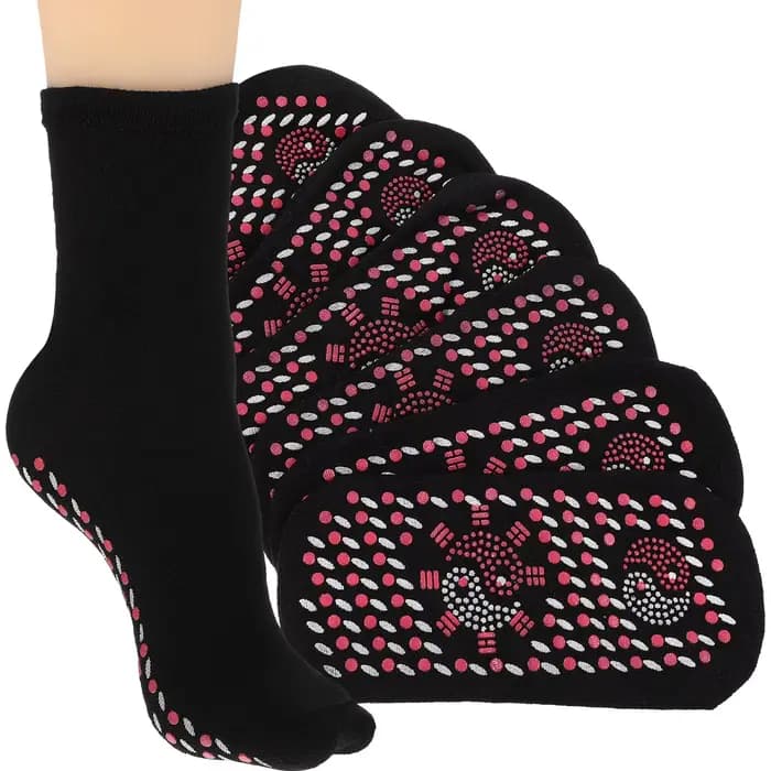 4 paires de chaussettes de massage thermiques, chauffe-pieds chauds pour l'hiver, en coton respirant et confortable, pour hommes et femmes