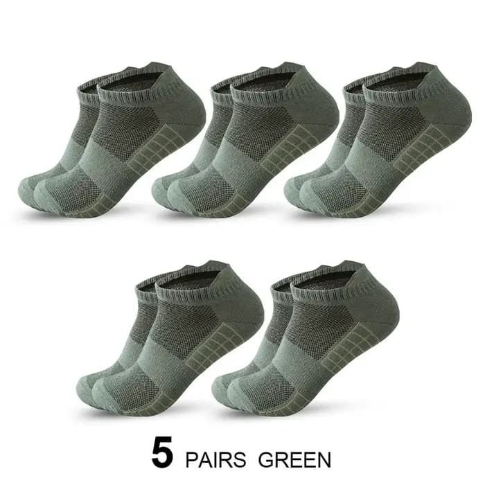 5 paires de chaussettes pour hommes, respirantes, en maille, sport, décontractées, absorbant la transpiration, simples, coupe basse, couleur unie, pour la course à pied