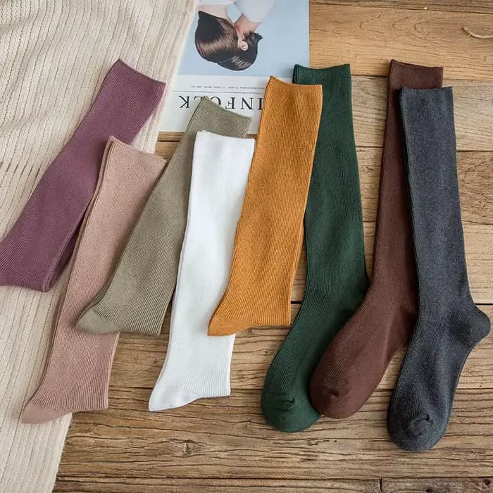 Chaussettes longues en coton pour femmes