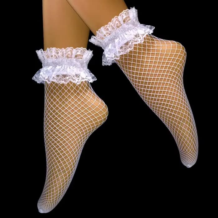 Chaussettes courtes d'été en maille et dentelle
