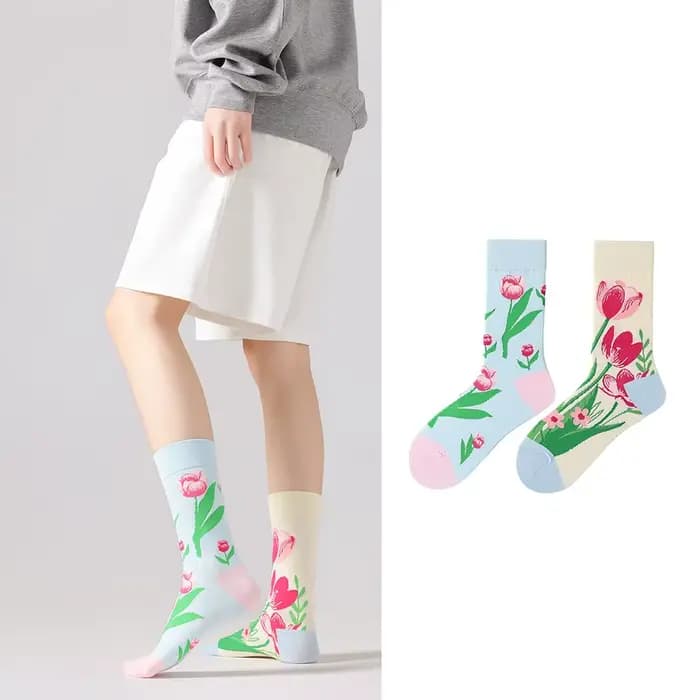 【5 paires】 Chaussettes originales AB Tide pour homme et femme, chaussettes colorées en coton, chaussettes unisexes à tube moyen pour toutes les saisons, cadeau