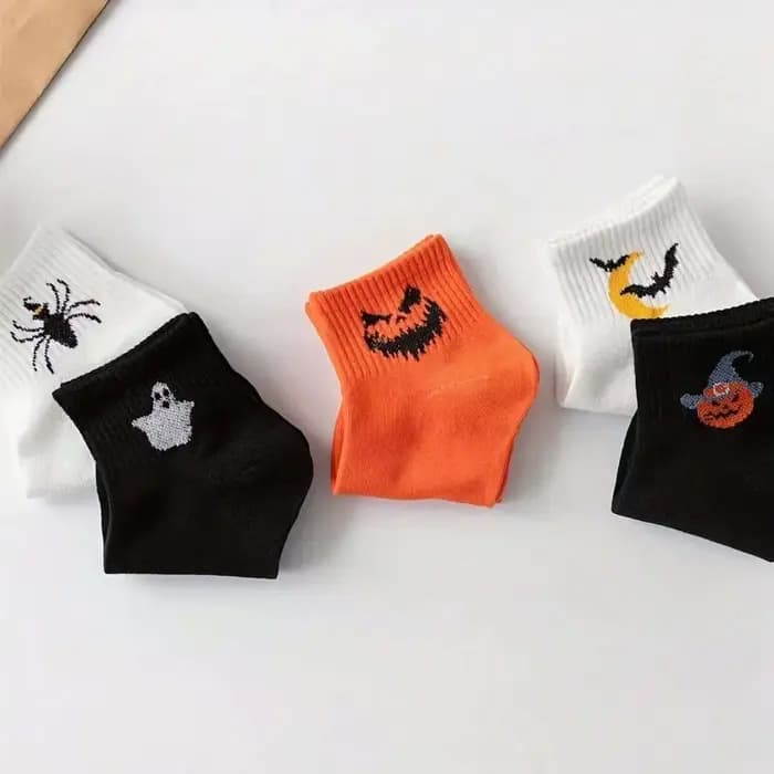 5 paires de chaussettes fantaisie d'Halloween pour hommes : modèles effrayants