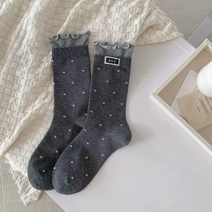 Chaussettes pour femmes nouveaux points mignon froufrous décontracté mode