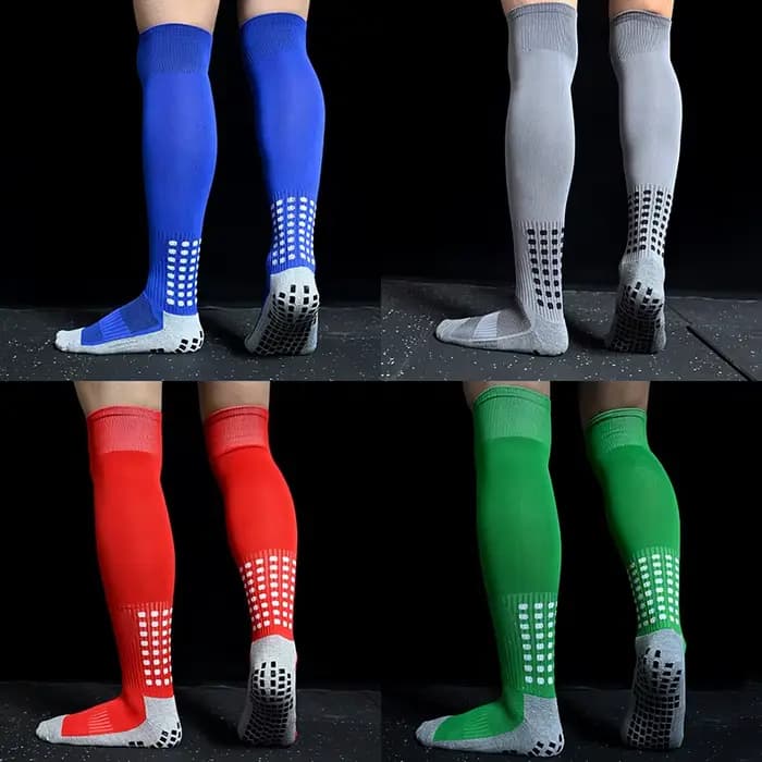 Chaussettes de football longues pour hommes, antidérapantes, respirantes, hautes jusqu'au genou, avec fond en tissu éponge, pour le cyclisme et la randonnée