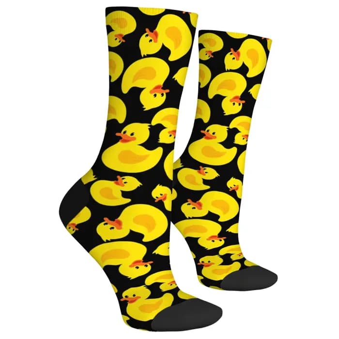 Chaussettes de dessin animé de canard en caoutchouc drôle nouveauté
