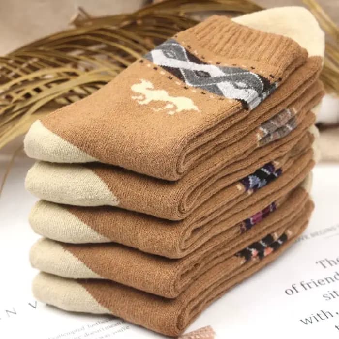 Chaussettes épaisses en laine de chameau douce, chaussettes en peluche décontractées, chaussettes d'hiver chaudes, mode, 1 paire