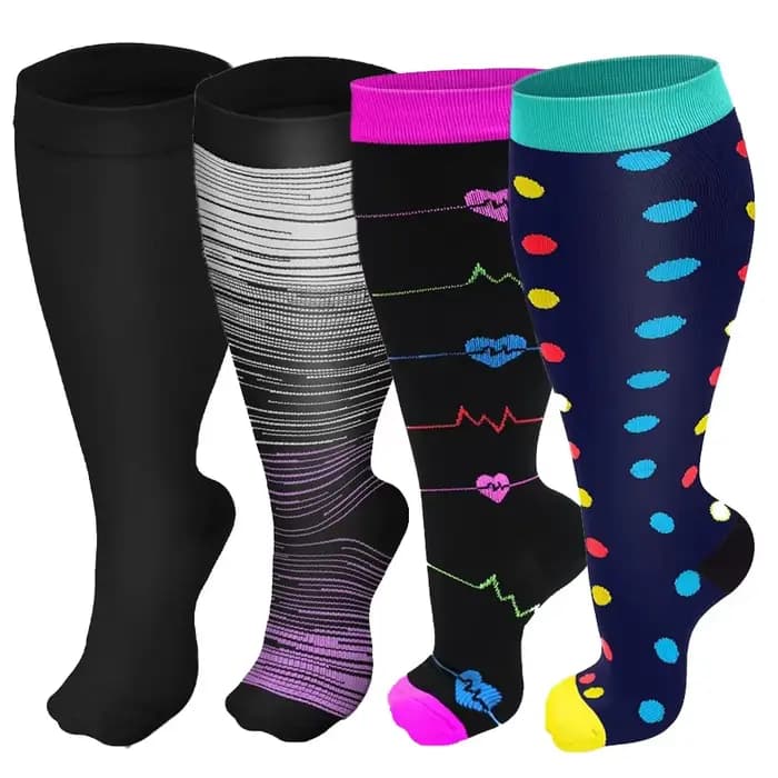 Chaussettes de compression grande taille pour femmes et hommes
