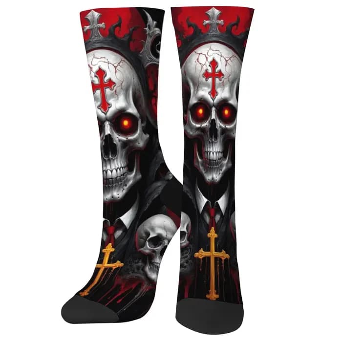 Croix crâne mode hommes chaussettes Harajuku Style rétro fou rue Hip Hop heureux