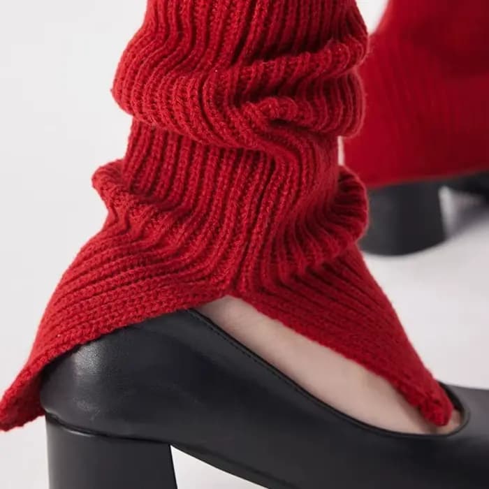 Chaussettes longues en tricot rouge pour le Nouvel An