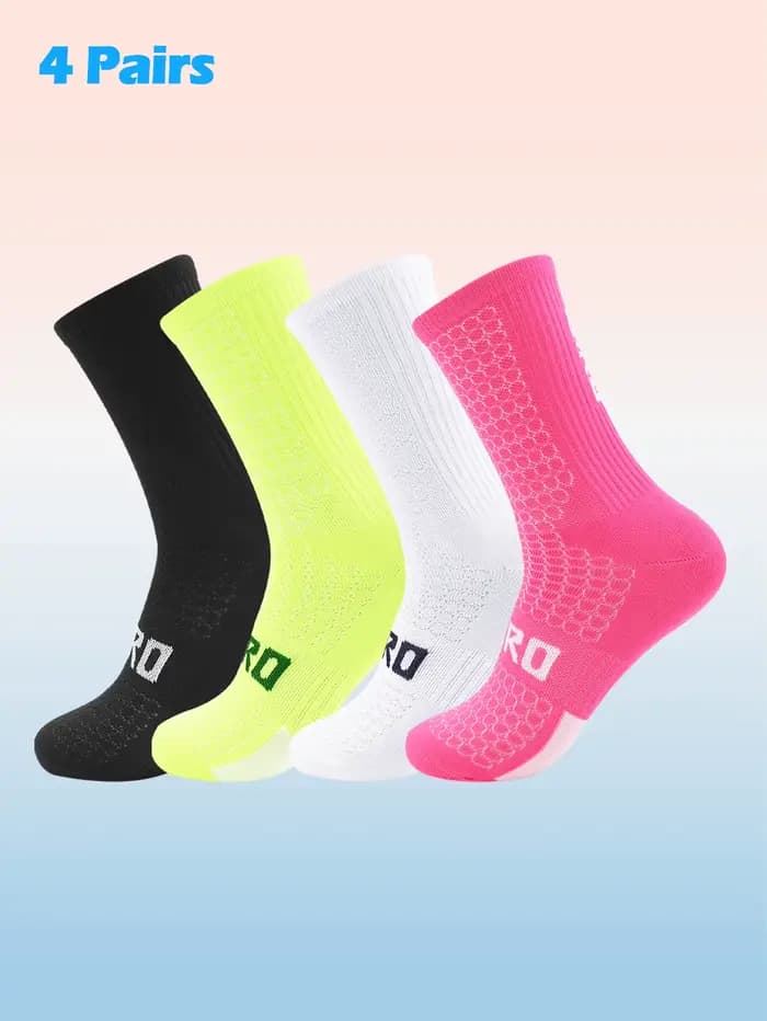 Chaussettes de cyclisme hommes 4 paires/ensemble