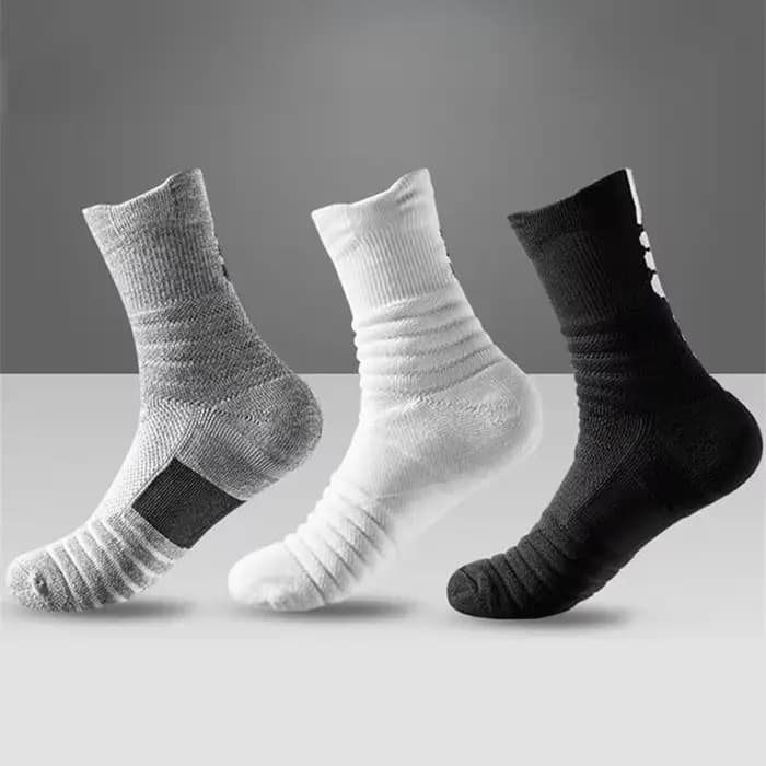 6 paires de chaussettes de compression de basket-ball pour hommes, chaussettes de sport respirantes avec semelle rembourrée, antidérapantes à haute élasticité pour l'entraînement et la course à pied