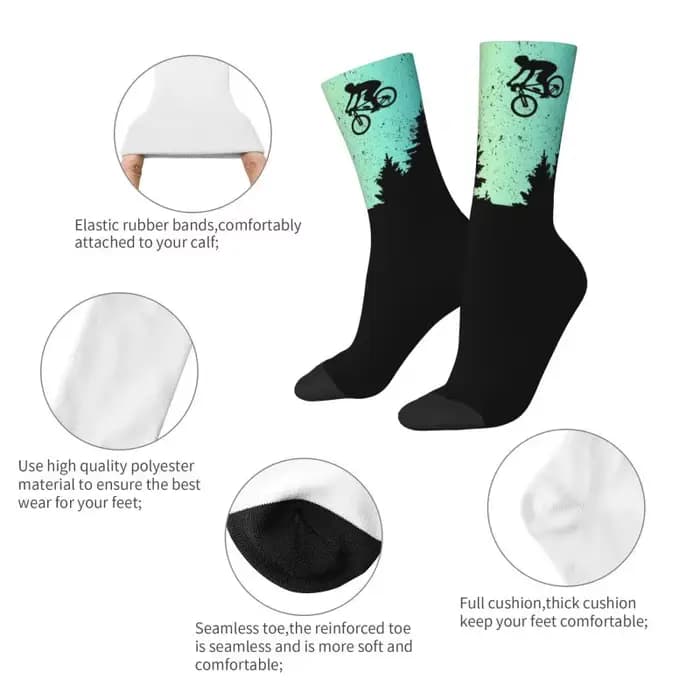 Mignon vtt vélo piste descente chaussettes hommes femmes chaud 3D imprimé VTT cyclisme cavalier Football