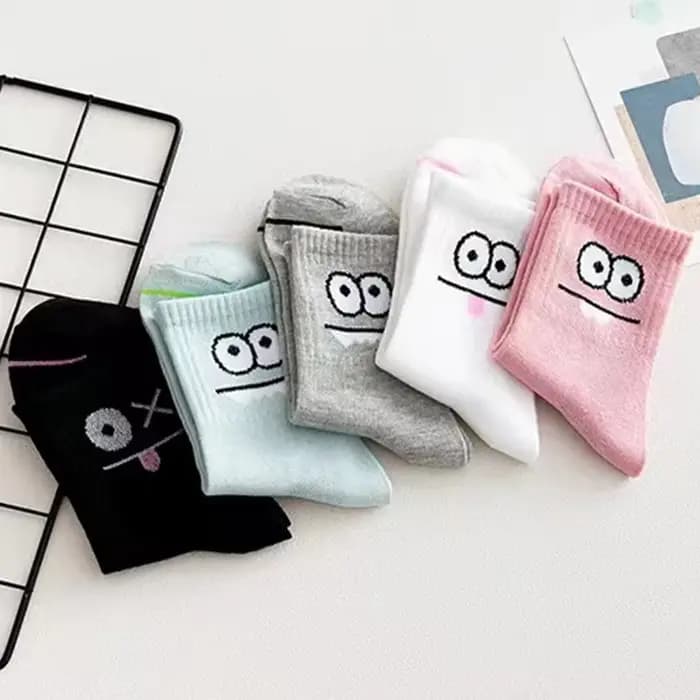 5 paires de chaussettes imprimées Expression mignonnes