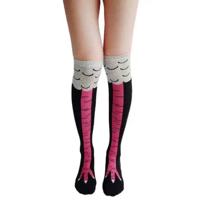 Hommes drôle 3D poulet chaussettes imprimer dessin animé Cosplay haute flexibilité cuisse