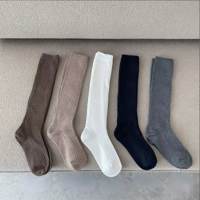Tricot coton chaussettes longues femmes bas automne hiver chaud cuisse haute bas dames filles mode solide genou