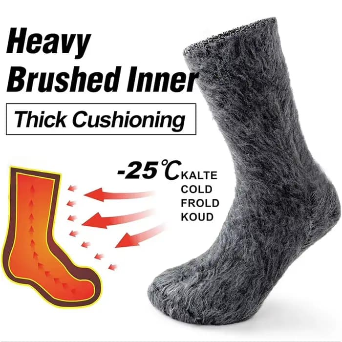2 paires de chaussettes thermiques d'hiver pour hommes et femmes