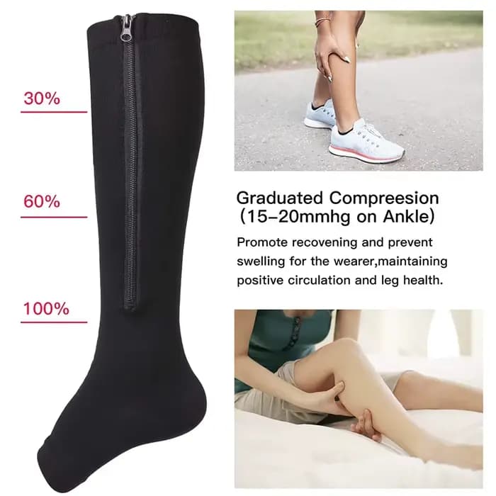 Chaussettes de Compression à fermeture éclair pour femmes