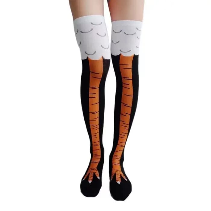 Hommes drôle 3D poulet chaussettes imprimer dessin animé Cosplay haute flexibilité cuisse
