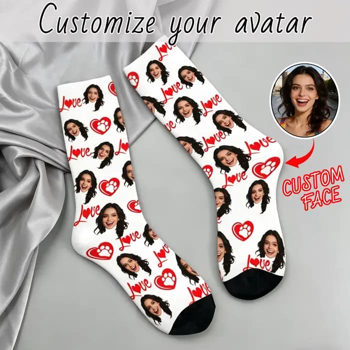 Chaussettes personnalisées en forme de visage