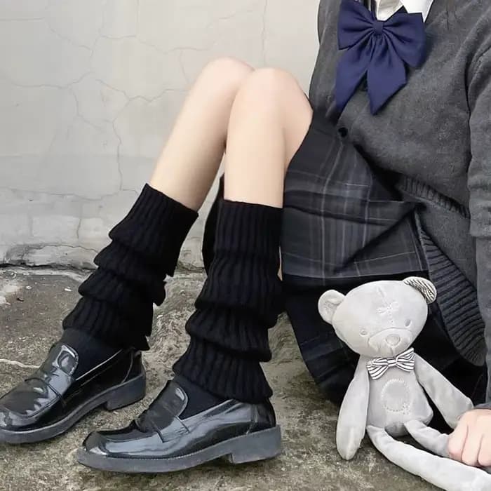 Chaussettes tricotées de couleur unie, chaussettes en laine, chaussettes japonaises JK, chaussettes mollet, chaussettes mi-tube, chauffe-jambes chauds pour automne et hiver