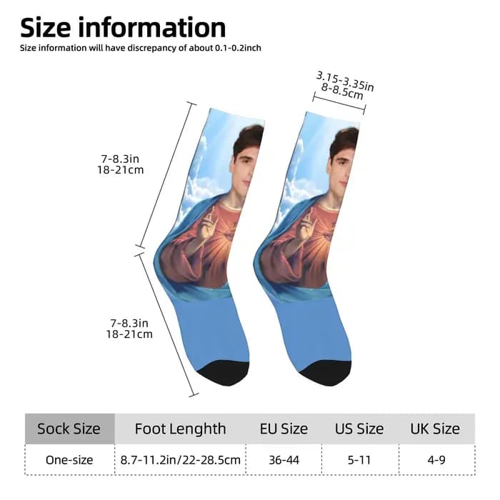 Jacob Elordi Jesus Socks - Chaussettes antidérapantes pour femmes et hommes