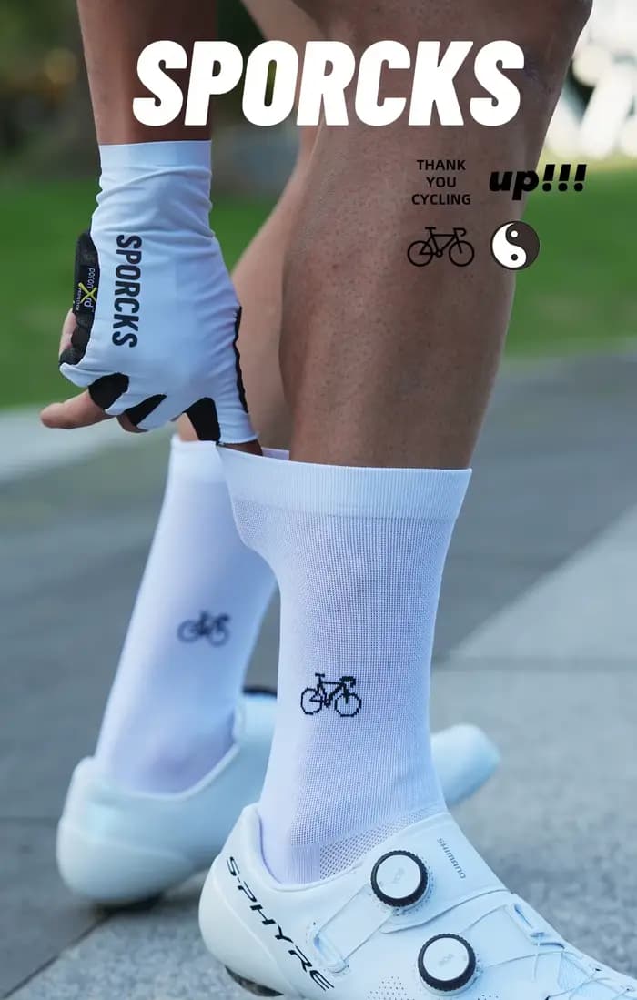 Sporcks Chaussettes de cyclisme à motif de vélo