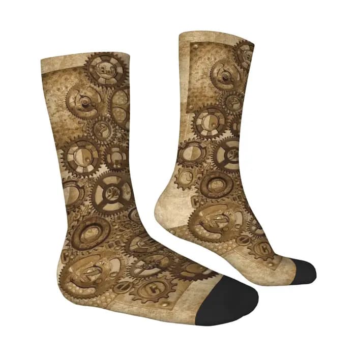 Chaussettes rétro de style punk mécanique pour hommes