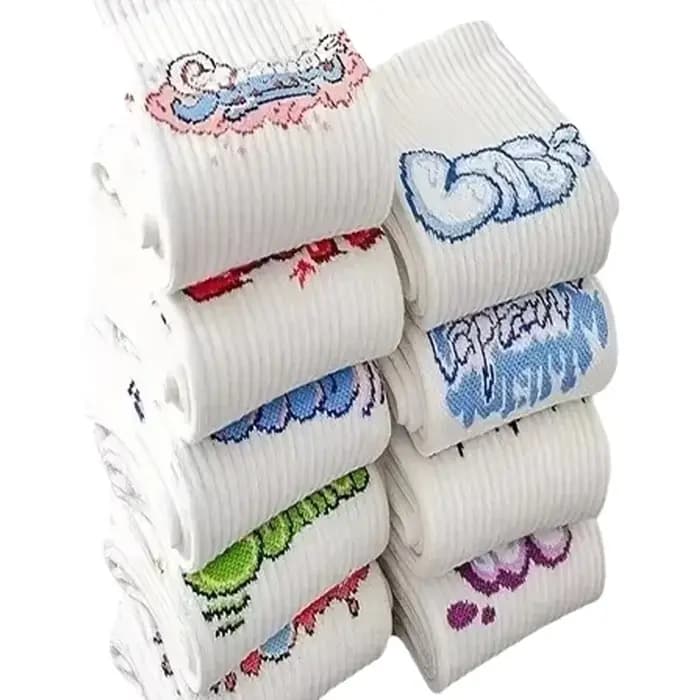 9 paires de chaussettes graffiti personnalisées pour hommes