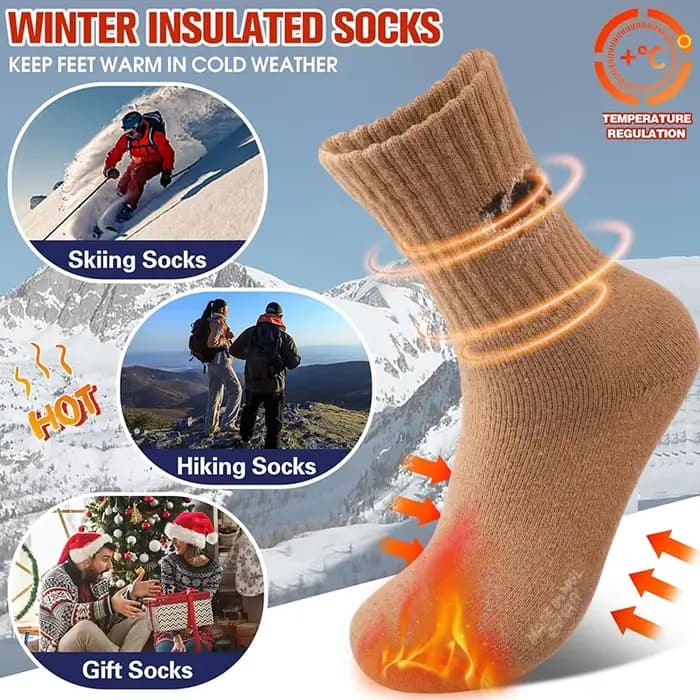 5 paires de chaussettes épaisses imprimé chameau pour hommes