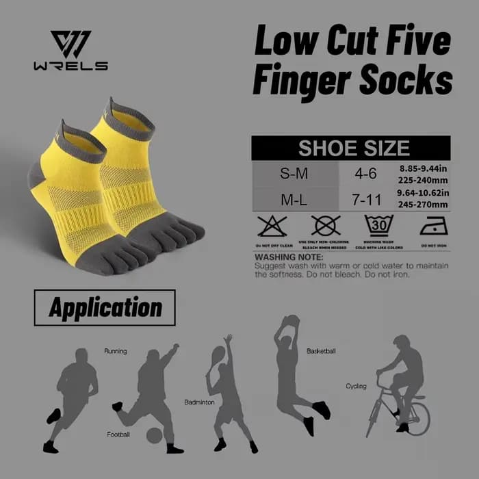 WRELS COl'hyMAX-Chaussettes de sport respirantes à cinq doigts
