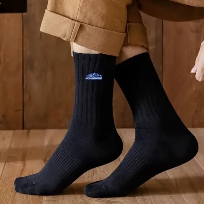 Chaussettes mi-mollet côtelées rétro pour hommes
