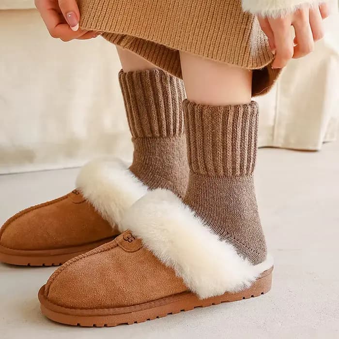 Chaussettes d'hiver pour femmes | Terry épais et doublé polaire