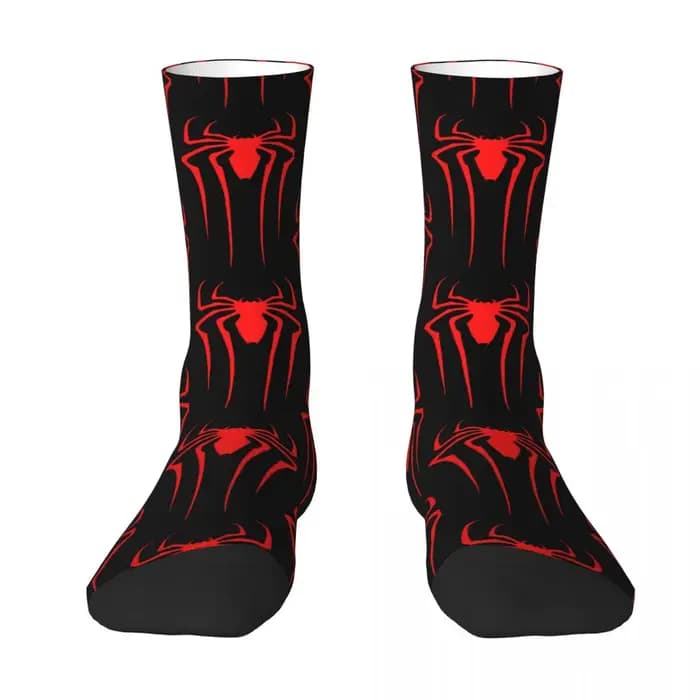 Dessin animé araignée rouge chaussettes Manga Simple nouveauté bas automne antibactérien unisexe hommes