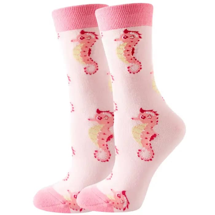 Chaussettes de sport en coton pour femmes, tube moyen créatif, motif animal et plante, chaussette mignonne colorée, cadeau merveilleux, mode de créateur drôle