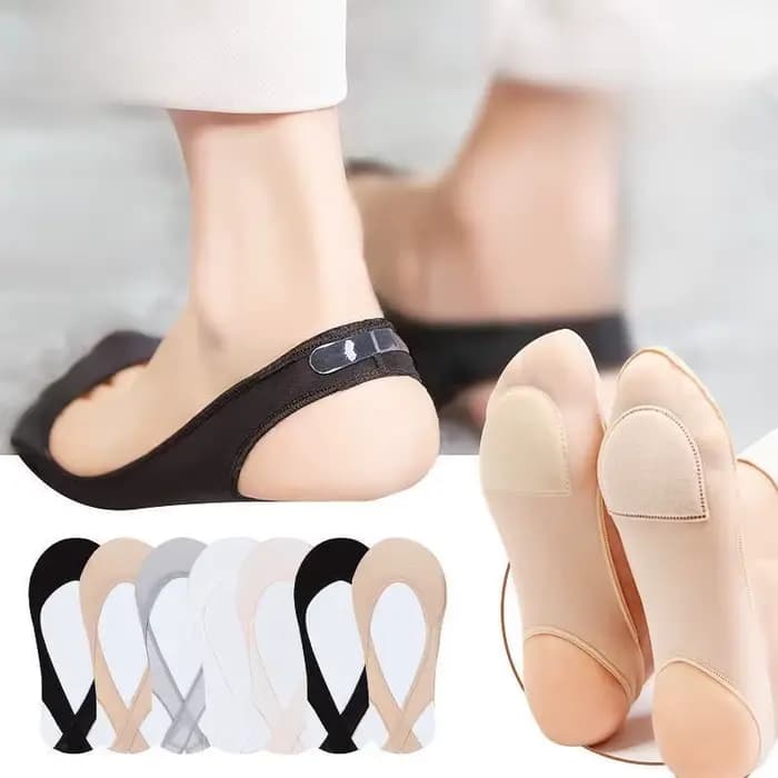 Chaussettes invisibles pour femmes, antidérapantes en silicone, pour chaussures à talons hauts, en soie glacée fine, demi-palmes, pour l'été