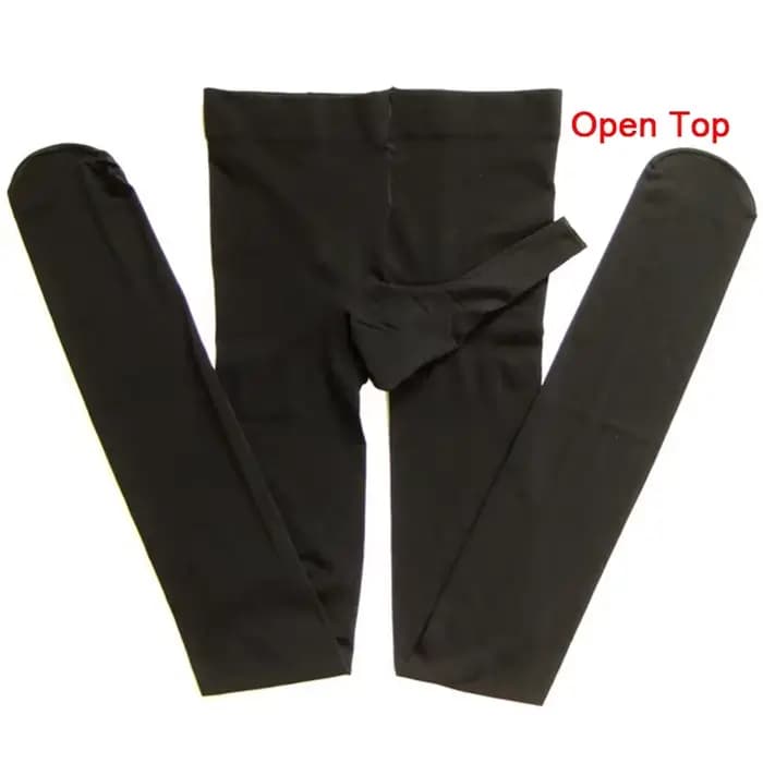 Collants chauds élastiques pour hommes et femmes, collants de couverture de pénis, bas de velours, peau noire, sexy, brillant, 120D